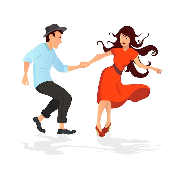 Young Couple Dancing Swing Rock Or Lindy Hop Vector Premium Download