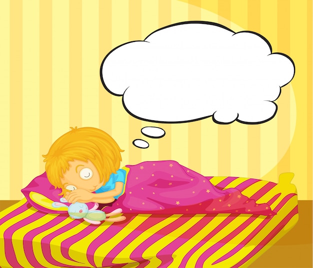 Premium Vector | A young girl dreaming