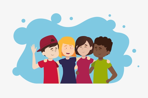 Free Vector | Young people spending time together