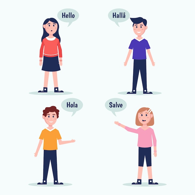 Free Vector | Young people talking in different languages illustrations ...