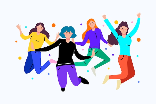 Free Vector | Young people with colorful clothes