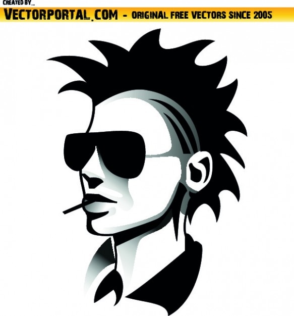 Free Vector | Young punk head