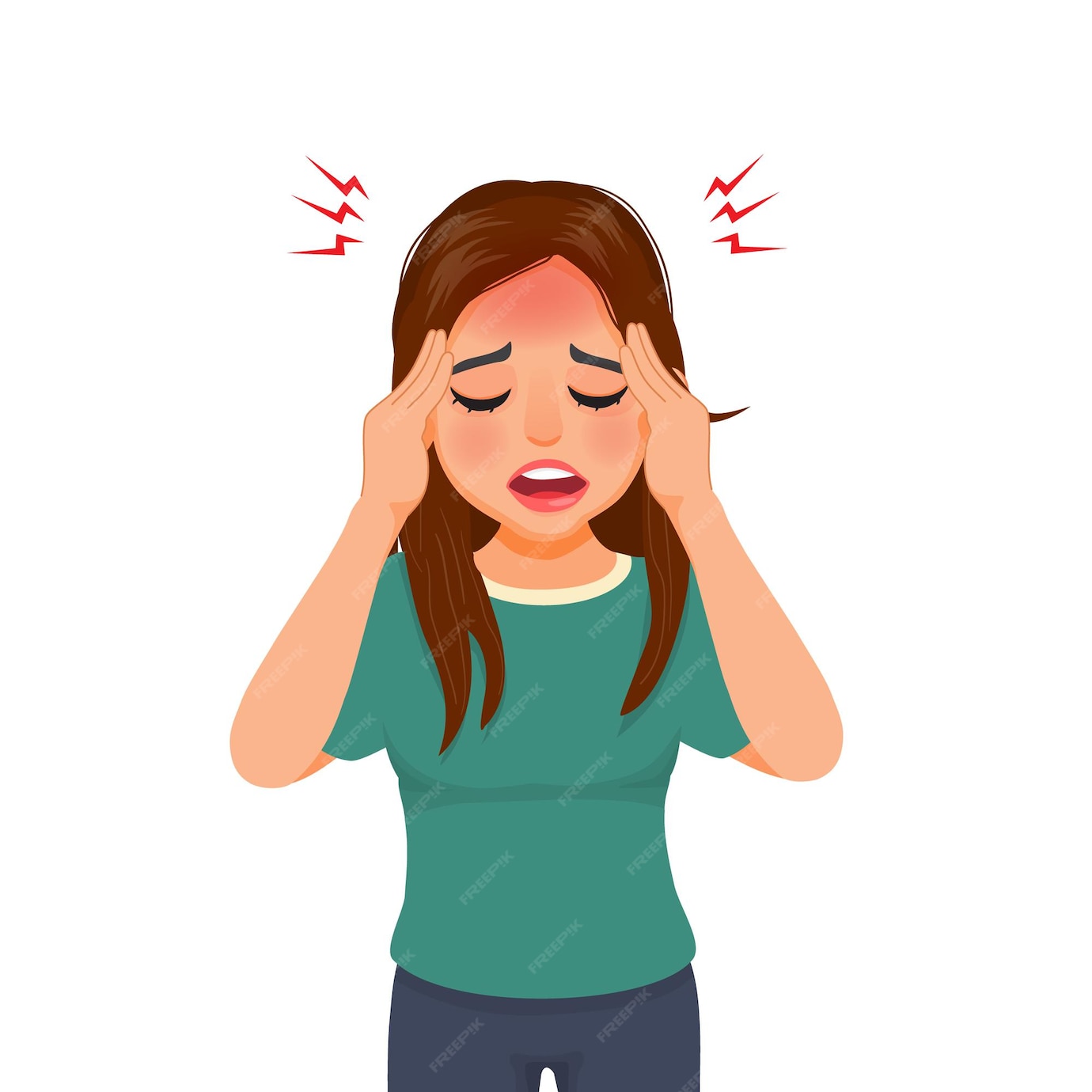 premium-vector-young-woman-has-a-headache-with-hand-squeezing-her