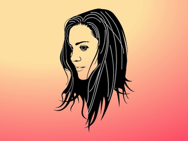 Young woman smiling face vector