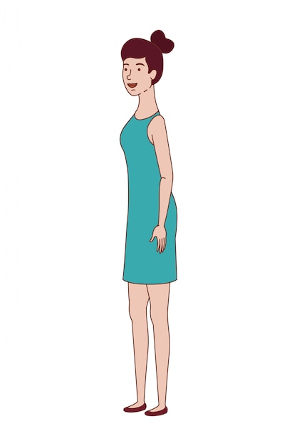 Premium Vector Young Woman Standing Avatar Character