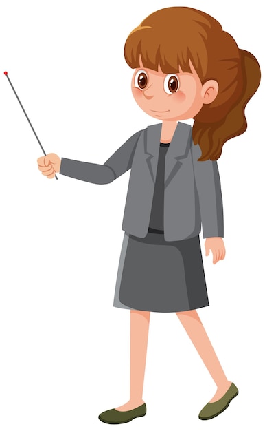 Premium Vector Young Woman Teacher Teaching Cartoon Character 1451