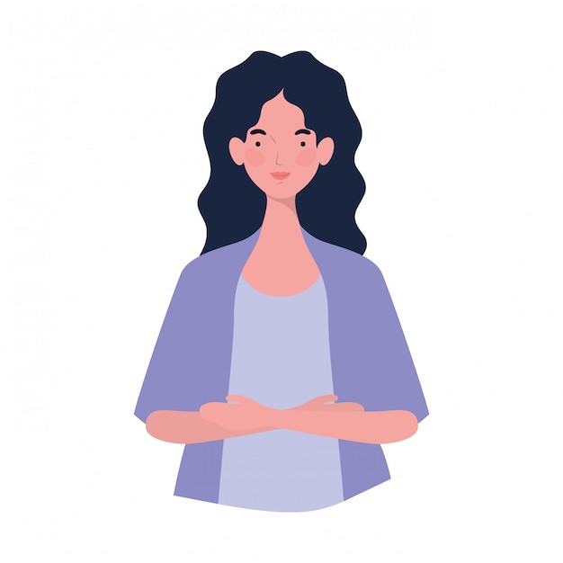 Young woman on white | Free Vector