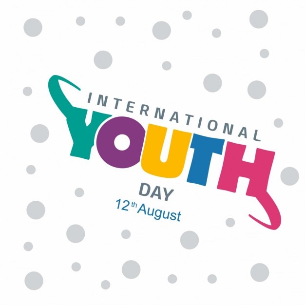youth day background with colorful text Vector | Free Download