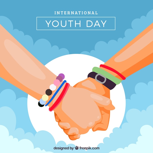 Youth day background with joined hands Vector | Free Download