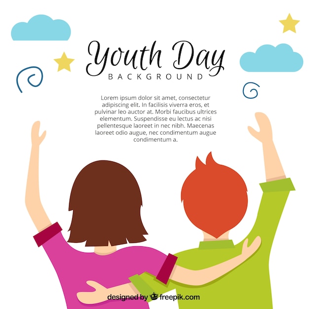 Youth day background with teenagers