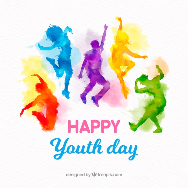 Download Free Youth Day Background With Watercolor Silhouettes Free Vector Use our free logo maker to create a logo and build your brand. Put your logo on business cards, promotional products, or your website for brand visibility.