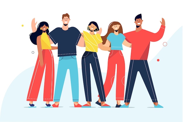 Free Vector | Youth day with people hugging together illustration