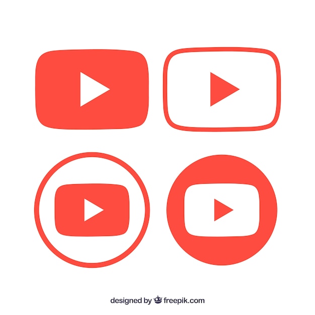 Premium Vector Youtube Logo Collection With Flat Design