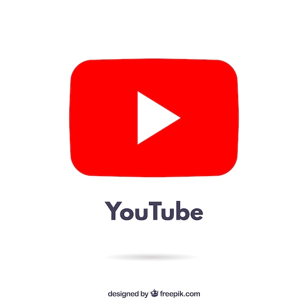 Youtube player icon with flat design Free Vector