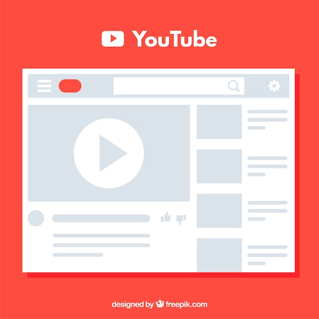 Free Vector | Youtube player with flat design