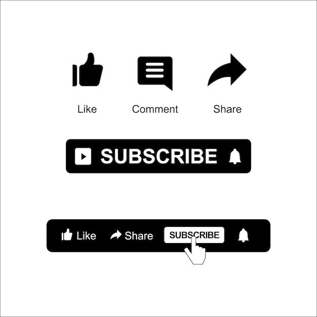 Premium Vector | Youtube Subscribe Interface Button