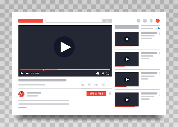  Youtube  video template  video player pc layout video 