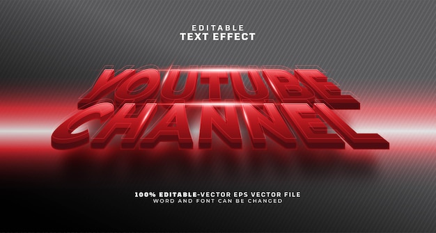 Free Vector Youtuber Channel Name Editable Text Effect