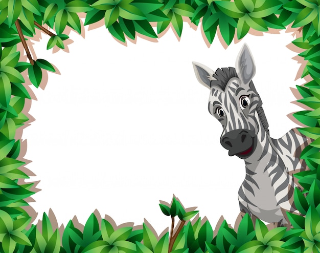 Zebra in nature frame with copyspace Free Vector