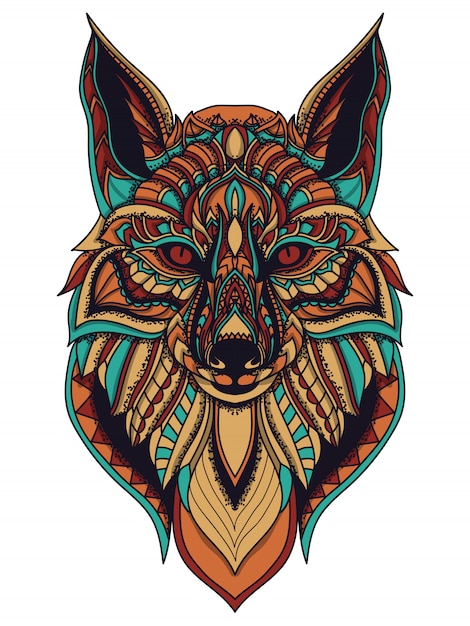 Download Zentangle fox vector illustration Vector | Premium Download