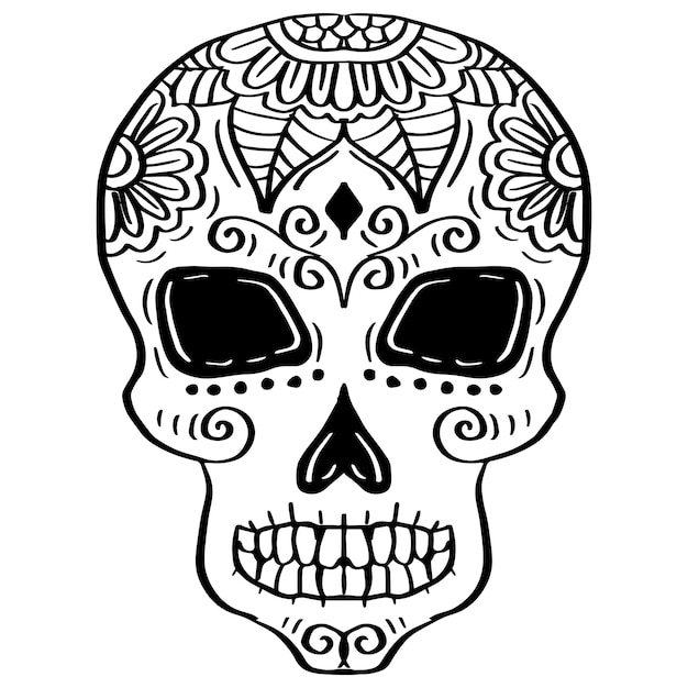 Premium Vector | Zentangle human skull drawing illustration