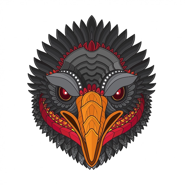 Premium Vector | Zentangle stylized vulture bird head-vector illustrations