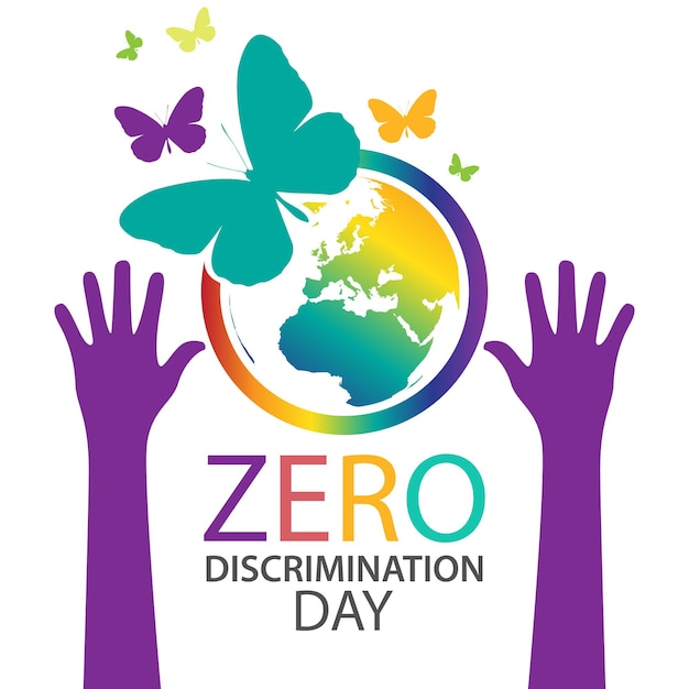 Premium Vector Zero discrimination day horizontal logo event concept