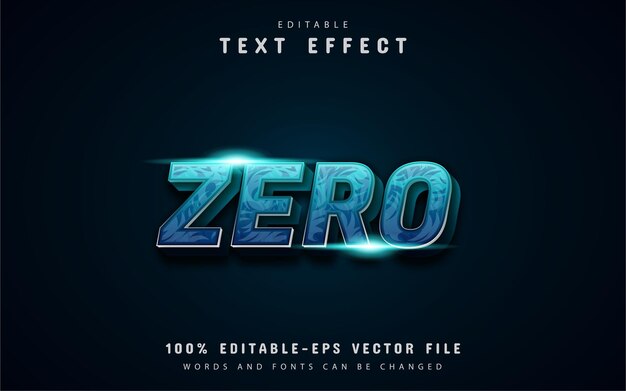 Premium Vector | Zero text, blue gradient text effect