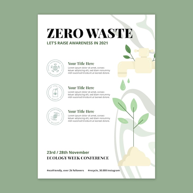 Free Vector | Zero waste flyer template