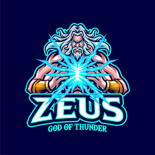 Premium Vector | Zeus mascot logo for esports and sports team