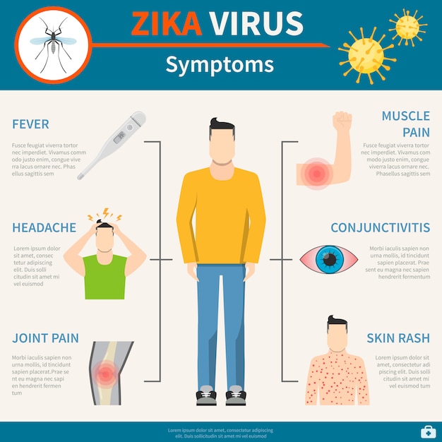 Free Vector | Zika virus symptoms set