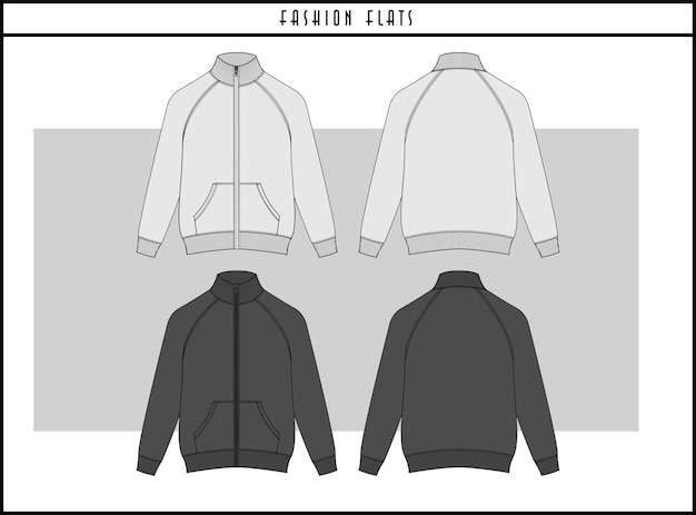 Premium Vector | Zipper jacket fashion flat illustration design