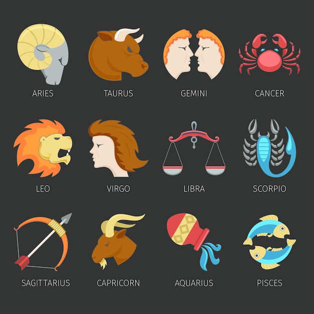 Free Vector | Zodiac icons set