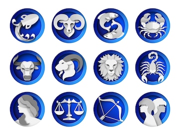 Premium Vector | Zodiac signs, horoscope symbols, vector paper cut ...