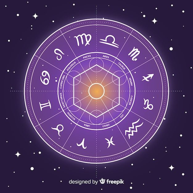 Free Vector | Zodiac wheel on a space background