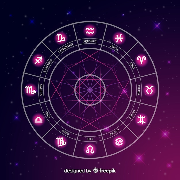 Zodiac wheel on a space background | Free Vector