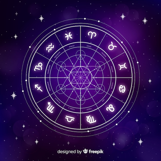 Zodiac wheel on a space background | Free Vector