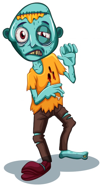 Free Vector Zombie  character  on white background