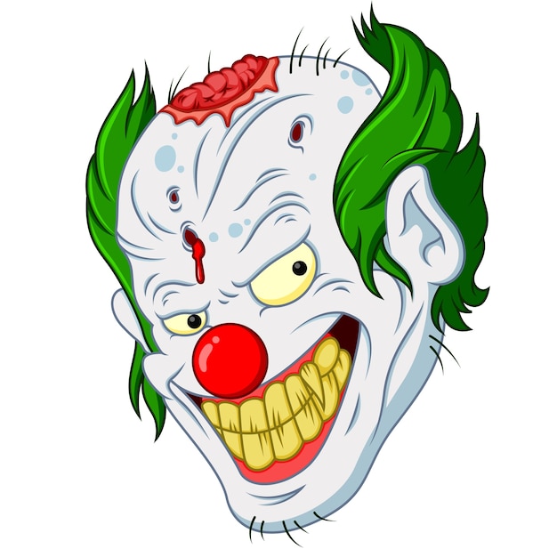 Premium Vector | Zombie clown head