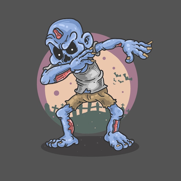 Premium Vector | Zombie dancing horror illustration