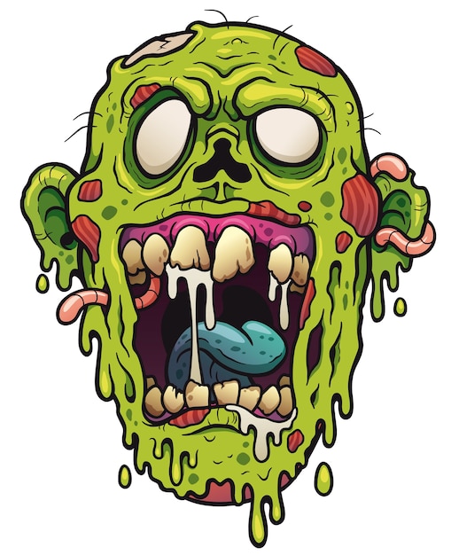 Download Zombie face cartoon | Premium Vector