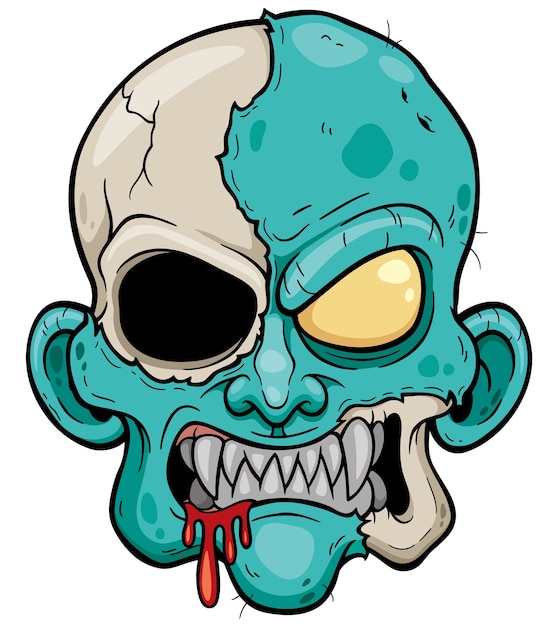 Premium Vector | Zombie head cartoon