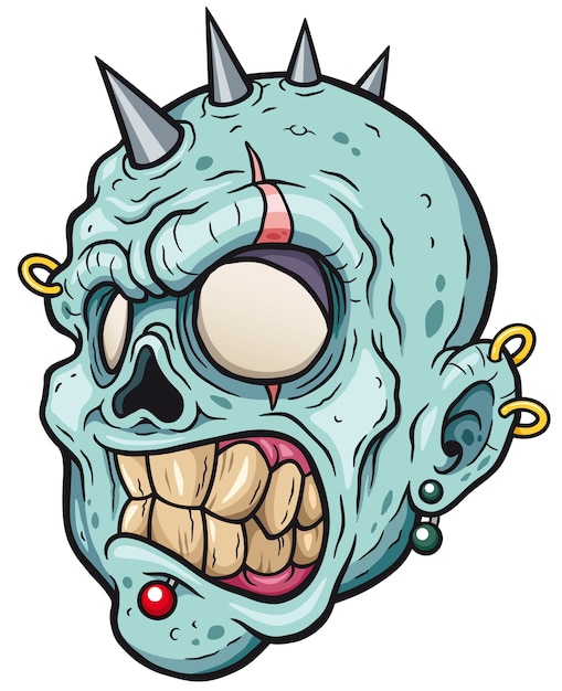 Zombie head cartoon Vector | Premium Download