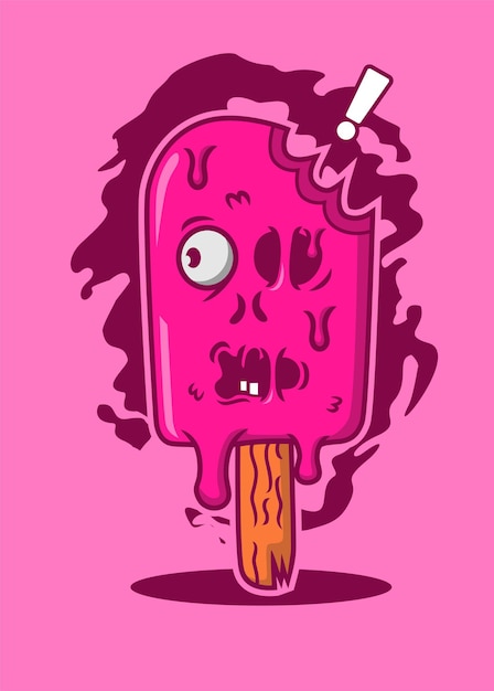 Premium Vector | Zombie ice cream stick cartoon
