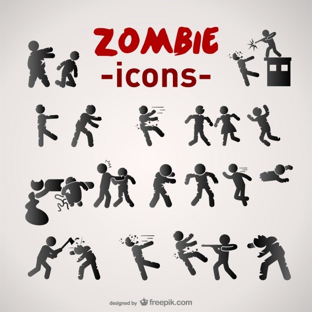 Zombie icons set Vector | Free Download