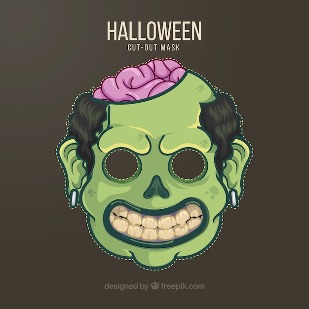 Free Vector | Zombie mask with brain