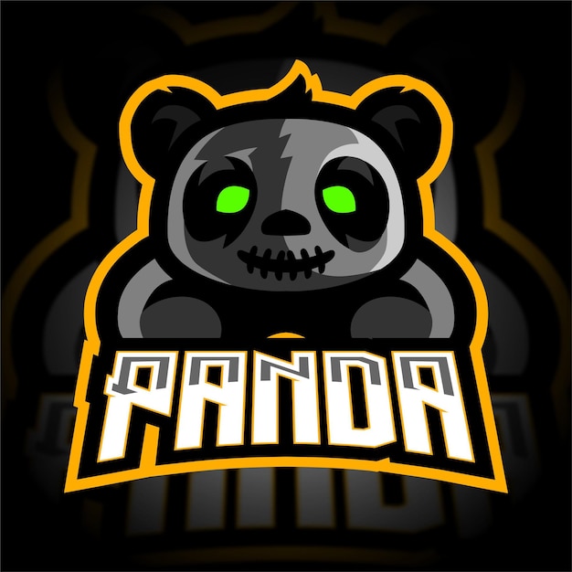 Premium Vector | Zombie panda mascot gaming logo