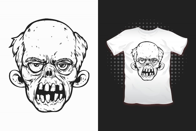 Premium Vector | Zombie print for t-shirt design