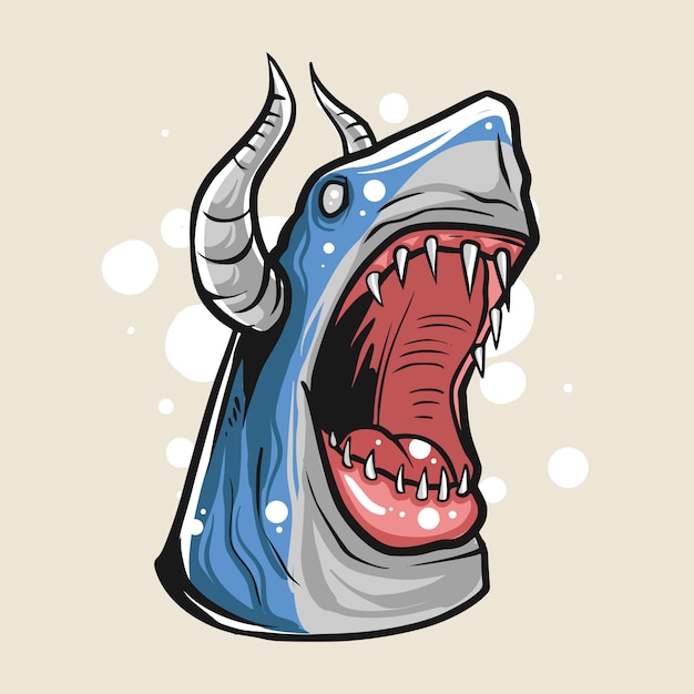 premium vector  zombie shark illustration