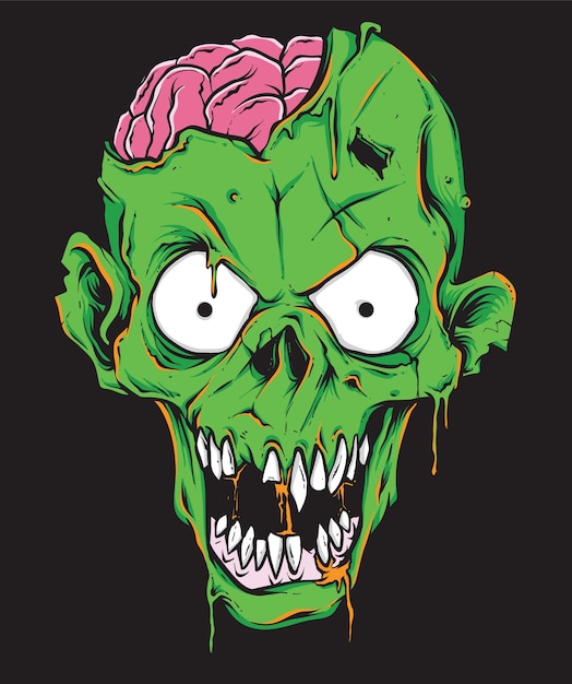 Download Zombie skull vector | Premium Vector